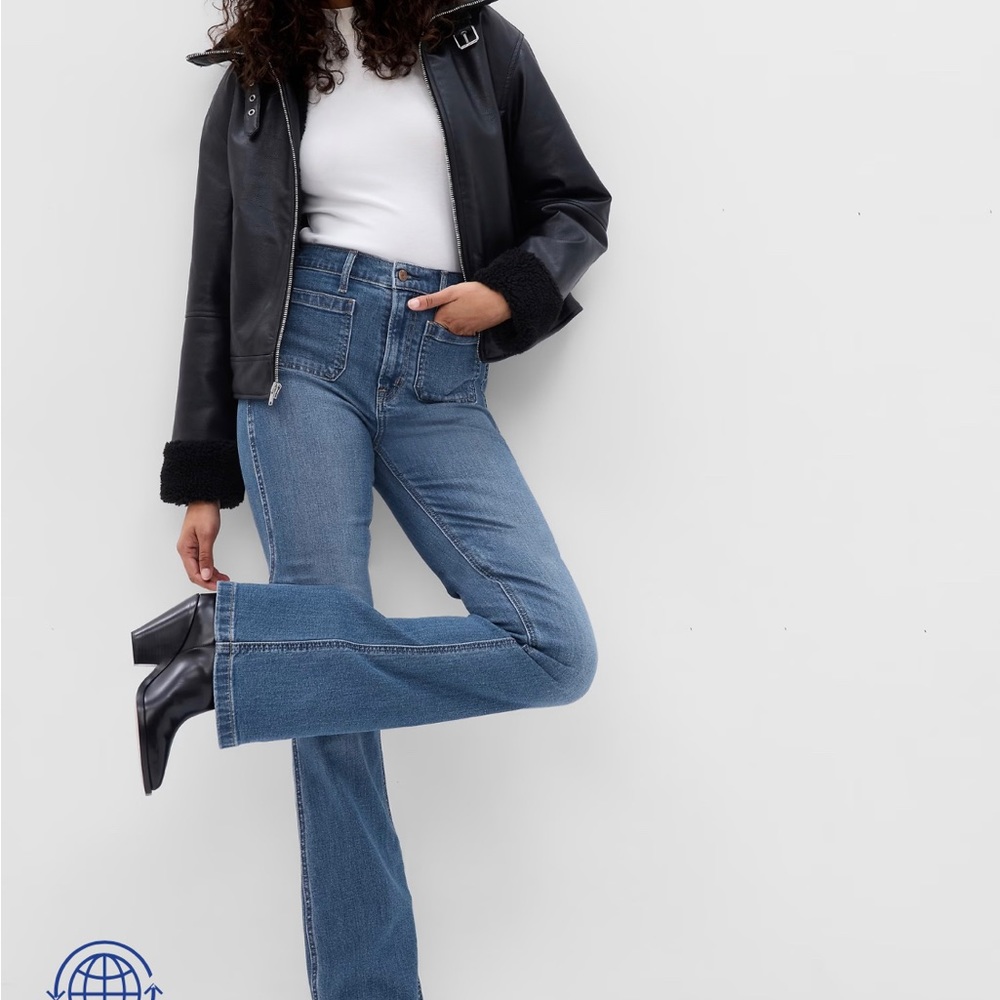 GAP flare high rise jean in 28/6 petite